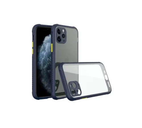 Apple iPhone 11 Pro Kılıf Miami Şeffaf Silikon - Lacivert