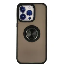 Apple iPhone 15 Pro Max Kılıf Montreal Yüzüklü Silikon Kapak - Siyah