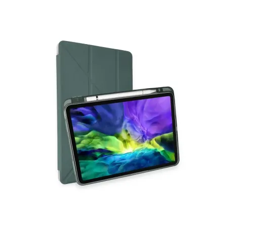Apple iPad Pro 11 (2024) Kılıf Kalemlikli Mars Tablet Kılıfı - Koyu Yeşil