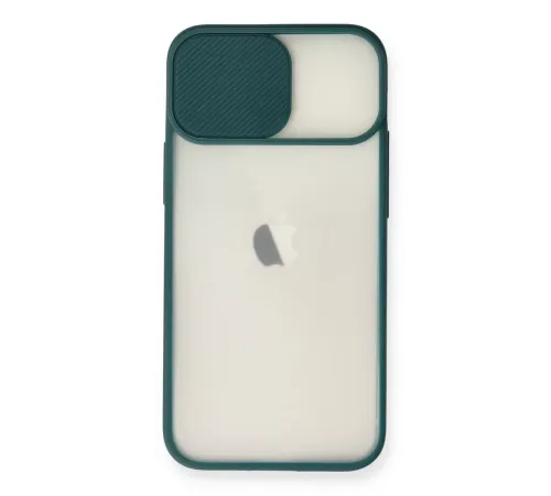 Apple iPhone 11 Kılıf Palm Buzlu Kamera Sürgülü Silikon - Yeşil