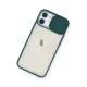Apple iPhone 11 Kılıf Palm Buzlu Kamera Sürgülü Silikon - Yeşil