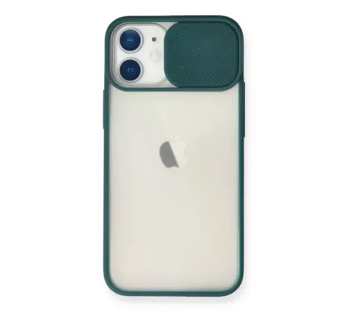 Apple iPhone 11 Kılıf Palm Buzlu Kamera Sürgülü Silikon - Yeşil