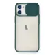 Apple iPhone 11 Kılıf Palm Buzlu Kamera Sürgülü Silikon - Yeşil
