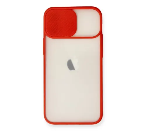 Apple iPhone 11 Kılıf Palm Buzlu Kamera Sürgülü Silikon - Kırmızı