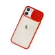 Apple iPhone 11 Kılıf Palm Buzlu Kamera Sürgülü Silikon - Kırmızı