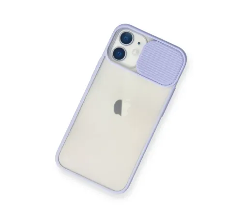 Apple iPhone 11 Kılıf Palm Buzlu Kamera Sürgülü Silikon - Lila