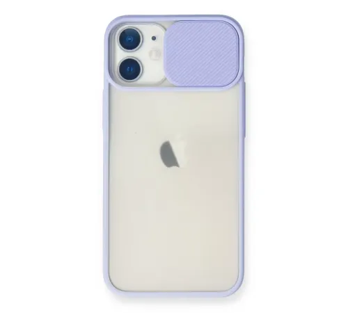 Apple iPhone 11 Kılıf Palm Buzlu Kamera Sürgülü Silikon - Lila