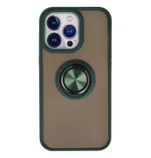 Apple iPhone 15 Pro Max Kılıf Montreal Yüzüklü Silikon Kapak - Yeşil