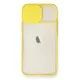 Apple iPhone 11 Kılıf Palm Buzlu Kamera Sürgülü Silikon - Sarı