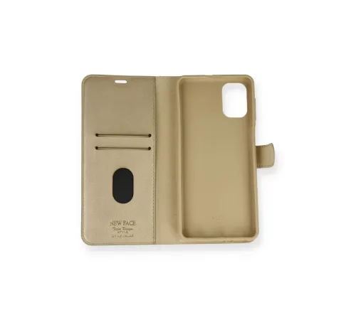 Samsung Galaxy M51 Trend S Plus Kapaklı Kılıf - Gold
