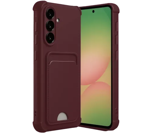 Samsung Galaxy A56 Kılıf Kelvin Kartvizitli Silikon - Bordo