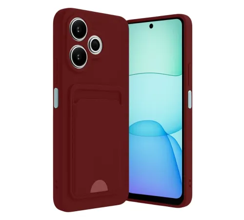Xiaomi Redmi 13 4G Kılıf Kelvin Kartvizitli Silikon - Bordo