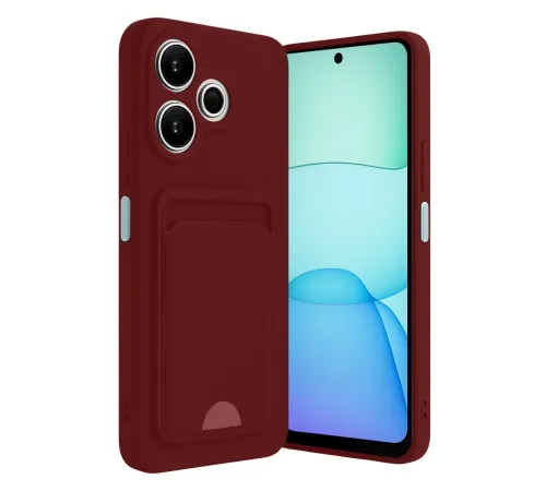 Xiaomi Redmi 13 4G Kılıf Kelvin Kartvizitli Silikon - Bordo