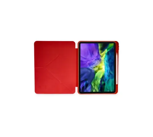 Apple iPad Pro 11 (2024) Kılıf Kalemlikli Mars Tablet Kılıfı - Kırmızı