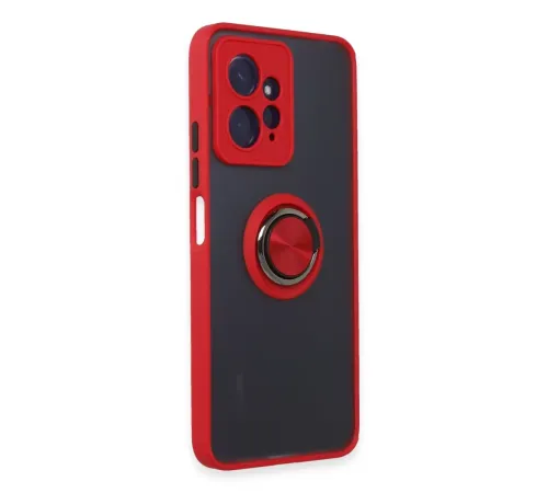 Xiaomi Redmi Note 12 4G Kılıf Montreal Yüzüklü Silikon Kapak - Kırmızı