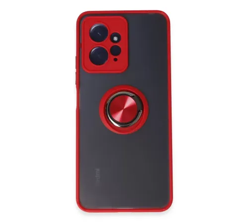 Xiaomi Redmi Note 12 4G Kılıf Montreal Yüzüklü Silikon Kapak - Kırmızı