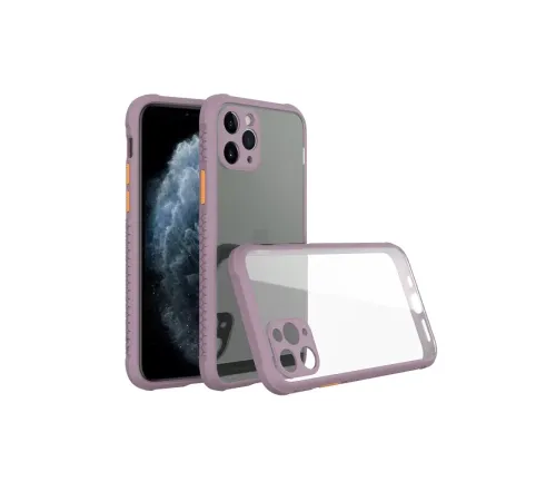 Apple iPhone 11 Pro Kılıf Miami Şeffaf Silikon - Açık Mor