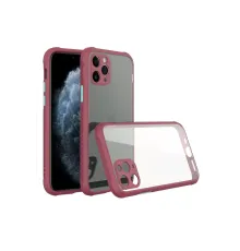 Apple iPhone 11 Pro Max Kılıf Miami Şeffaf Silikon - Fuşya