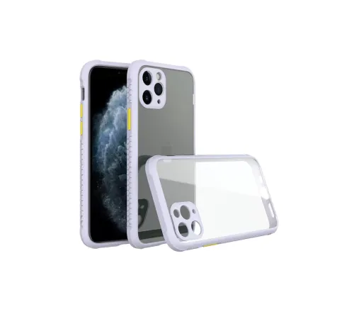 Apple iPhone 11 Pro Max Kılıf Miami Şeffaf Silikon - Lila