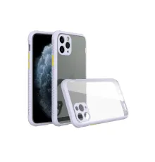 Apple iPhone 11 Pro Max Kılıf Miami Şeffaf Silikon - Lila