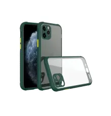 Apple iPhone 11 Pro Max Kılıf Miami Şeffaf Silikon - Koyu Yeşil