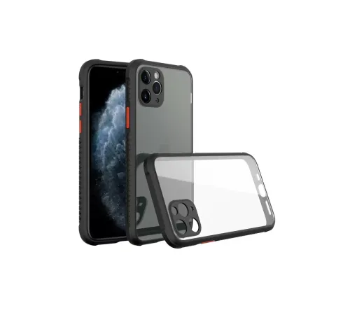 Apple iPhone 11 Pro Max Kılıf Miami Şeffaf Silikon - Siyah