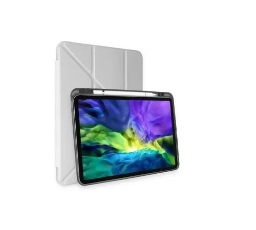 Apple iPad Pro 11 (2024) Kılıf Kalemlikli Mars Tablet Kılıfı - Gri
