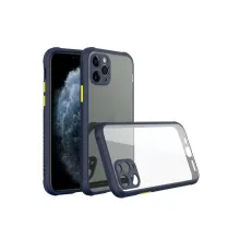 Apple iPhone 11 Pro Max Kılıf Miami Şeffaf Silikon - Lacivert