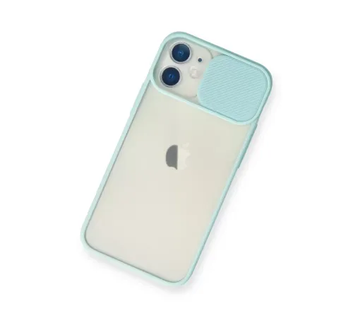 Apple iPhone 11 Kılıf Palm Buzlu Kamera Sürgülü Silikon - Turkuaz