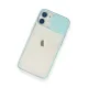 Apple iPhone 11 Kılıf Palm Buzlu Kamera Sürgülü Silikon - Turkuaz