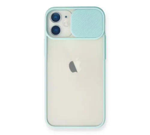 Apple iPhone 11 Kılıf Palm Buzlu Kamera Sürgülü Silikon - Turkuaz