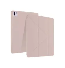 Apple iPad Pro 13 (2024) Kılıf Kalemlikli Mars Tablet Kılıfı - Rose Gold