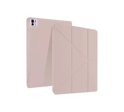 Apple iPad Pro 13 (2024) Kılıf Kalemlikli Mars Tablet Kılıfı - Rose Gold