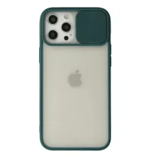 Apple iPhone 12 Pro Max Kılıf Palm Buzlu Kamera Sürgülü Silikon - Yeşil