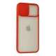 Apple iPhone 12 Pro Max Kılıf Palm Buzlu Kamera Sürgülü Silikon - Kırmızı