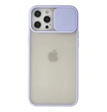 Apple iPhone 12 Pro Max Kılıf Palm Buzlu Kamera Sürgülü Silikon - Lila