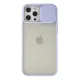 Apple iPhone 12 Pro Max Kılıf Palm Buzlu Kamera Sürgülü Silikon - Lila
