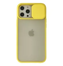 Apple iPhone 12 Pro Max Kılıf Palm Buzlu Kamera Sürgülü Silikon - Sarı