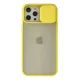 Apple iPhone 12 Pro Max Kılıf Palm Buzlu Kamera Sürgülü Silikon - Sarı