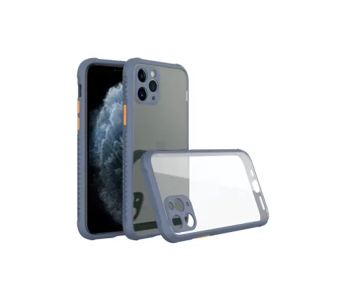 Apple iPhone 11 Pro Max Kılıf Miami Şeffaf Silikon - Gri