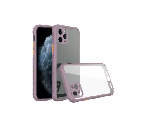 Apple iPhone 11 Pro Max Kılıf Miami Şeffaf Silikon - Açık Mor