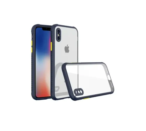 Apple iPhone XS Max Kılıf Miami Şeffaf Silikon - Lacivert