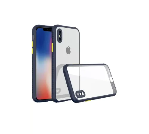 Apple iPhone XS Max Kılıf Miami Şeffaf Silikon - Lacivert