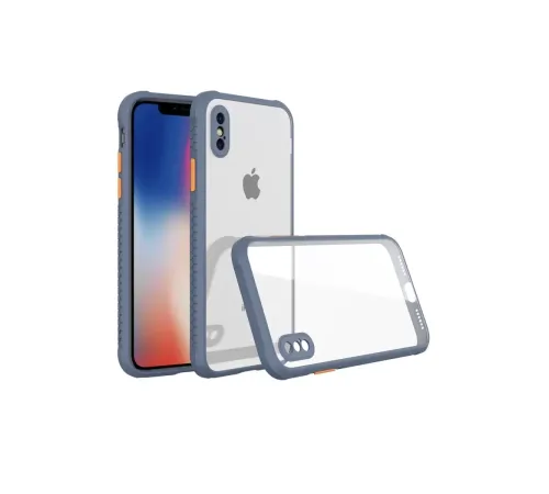 Apple iPhone XS Max Kılıf Miami Şeffaf Silikon - Gri