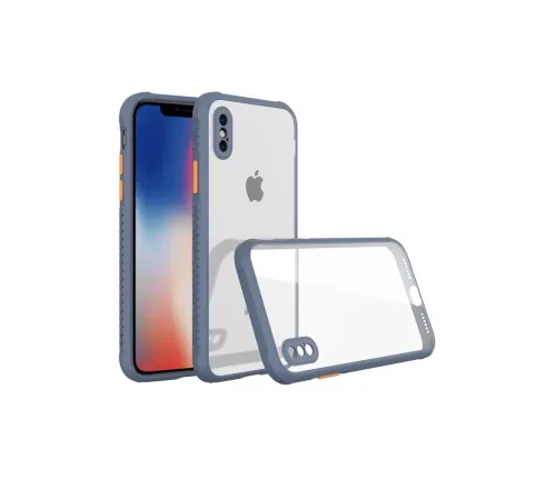 Apple iPhone XS Max Kılıf Miami Şeffaf Silikon - Gri
