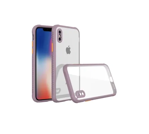 Apple iPhone XS Max Kılıf Miami Şeffaf Silikon - Açık Mor