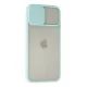 Apple iPhone 12 Pro Max Kılıf Palm Buzlu Kamera Sürgülü Silikon - Turkuaz