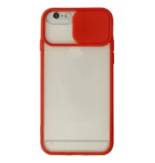 Apple iPhone 6 Kılıf Palm Buzlu Kamera Sürgülü Silikon - Kırmızı
