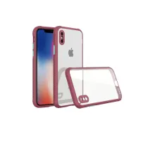 Apple iPhone XS Max Kılıf Miami Şeffaf Silikon - Fuşya