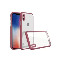 Apple iPhone XS Max Kılıf Miami Şeffaf Silikon - Fuşya
